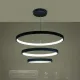 Κρεμαστό φωτιστικό οροφής LED kelvo® NEMESIS 120W 12000lm 180° AC 220-240V IP20 ρυθμιζόμενο λευκό CCT με χειριστήριο από 2700K έως 6000K ντιμμαριζόμενο μαύρο ματ 80x80x80cm KLV-101-0220