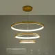 Κρεμαστό φωτιστικό οροφής LED kelvo® NEMESIS 120W 12000lm 180° AC 220-240V IP20 ρυθμιζόμενο λευκό CCT με χειριστήριο από 2700K έως 6000K ντιμμαριζόμενο χρυσό πλατίνα 80x80x80cm KLV-101-0222