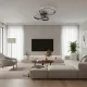 Φωτιστικό οροφής kelvo® DIAMOND LED 100W 10000lm 360° AC 220-240V IP20 ρυθμιζόμενο λευκό CCT με χειριστήριο 2700K-6000K ντιμάριζομενο μαύρο ματ 80x50x20cm