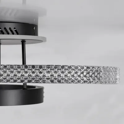 Φωτιστικό οροφής kelvo® DIAMOND LED 100W 10000lm 360° AC 220-240V IP20 ρυθμιζόμενο λευκό CCT με χειριστήριο 2700K-6000K ντιμάριζομενο μαύρο ματ 80x50x20cm