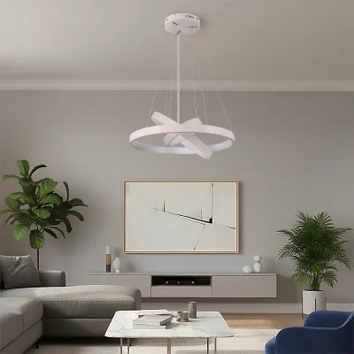 Κρεμαστό φωτιστικό οροφής LED kelvo® NEMESIS 100W 10000lm 180° AC 220-240V IP20 ρυθμιζόμενο λευκό CCT με χειριστήριο από 2700K έως 6000K ντιμμαριζόμενο λευκό ματ 60x60x60cm KLV-101-0218-V2