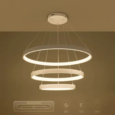 Κρεμαστό φωτιστικό οροφής LED kelvo® NEMESIS 120W 12000lm 180° AC 220-240V IP20 ρυθμιζόμενο λευκό CCT με χειριστήριο από 2700K έως 6000K ντιμμαριζόμενο λευκό ματ 80x80x80cm