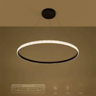 Κρεμαστό φωτιστικό οροφής LED kelvo® DIAMOND 67W 6700lm 180° AC 220-240V IP20 ρυθμιζόμενο λευκό CCT με χειριστήριο από 2700K έως 6000K ντιμμαριζόμενο μαύρο ματ 80x80x3cm