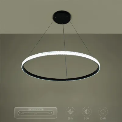 Κρεμαστό φωτιστικό οροφής LED kelvo® DIAMOND 67W 6700lm 180° AC 220-240V IP20 ρυθμιζόμενο λευκό CCT με χειριστήριο από 2700K έως 6000K ντιμμαριζόμενο μαύρο ματ 80x80x3cm