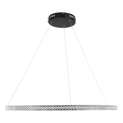 Κρεμαστό φωτιστικό οροφής LED kelvo® DIAMOND 67W 6700lm 180° AC 220-240V IP20 ρυθμιζόμενο λευκό CCT με χειριστήριο από 2700K έως 6000K ντιμμαριζόμενο μαύρο ματ 80x80x3cm