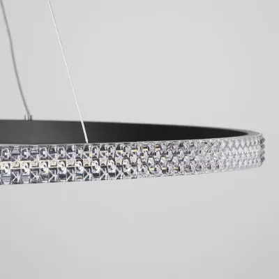 Κρεμαστό φωτιστικό οροφής LED kelvo® DIAMOND 67W 6700lm 180° AC 220-240V IP20 ρυθμιζόμενο λευκό CCT με χειριστήριο από 2700K έως 6000K ντιμμαριζόμενο μαύρο ματ 80x80x3cm