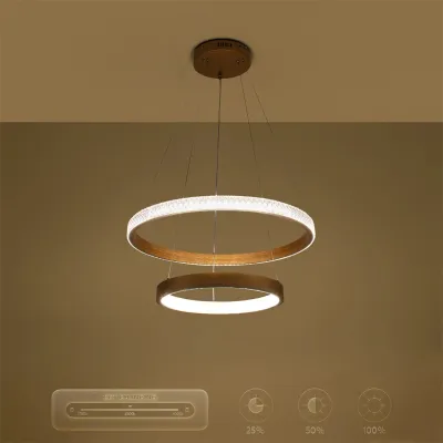 Κρεμαστό φωτιστικό οροφής LED kelvo® DIAMOND 75W 7500lm 360° AC 220-240V IP20 ρυθμιζόμενο λευκό CCT με χειριστήριο από 2700K έως 6000K ντιμαριζόμενο χρυσό 60x60x40cm