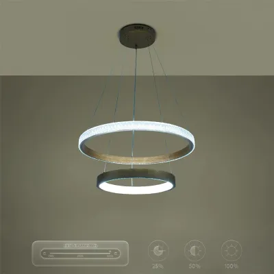 Κρεμαστό φωτιστικό οροφής LED kelvo® DIAMOND 75W 7500lm 360° AC 220-240V IP20 ρυθμιζόμενο λευκό CCT με χειριστήριο από 2700K έως 6000K ντιμαριζόμενο χρυσό 60x60x40cm