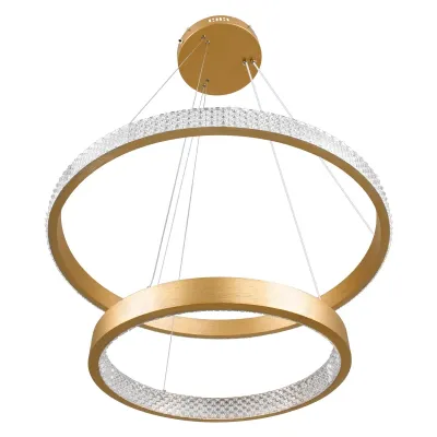 Κρεμαστό φωτιστικό οροφής LED kelvo® DIAMOND 75W 7500lm 360° AC 220-240V IP20 ρυθμιζόμενο λευκό CCT με χειριστήριο από 2700K έως 6000K ντιμαριζόμενο χρυσό 60x60x40cm