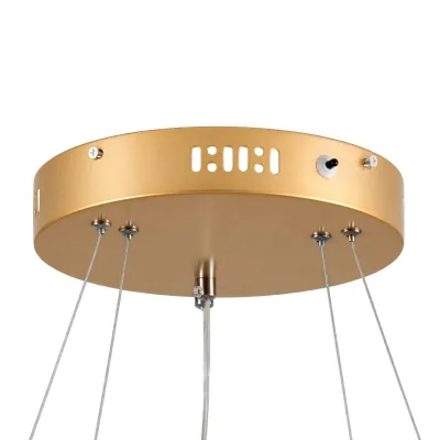 Κρεμαστό φωτιστικό οροφής LED kelvo® DIAMOND 75W 7500lm 360° AC 220-240V IP20 ρυθμιζόμενο λευκό CCT με χειριστήριο από 2700K έως 6000K ντιμαριζόμενο χρυσό 60x60x40cm