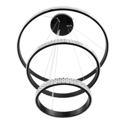 kelvo® DIAMOND KLV-101-0237 Κρεμαστό Φωτιστικό Οροφής LED 100W 10000lm 180° AC 220-240V IP20 Ρυθμιζόμενο Λευκό CCT με Χειριστήριο από 2700K έως 6000K Dimmable - Lumileds SMD Chip - Μαύρο Ματ - Μ60 x Π60 x Υ60cm - 3 Χρόνια Εγγύηση