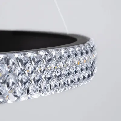 kelvo® DIAMOND KLV-101-0237 Κρεμαστό Φωτιστικό Οροφής LED 100W 10000lm 180° AC 220-240V IP20 Ρυθμιζόμενο Λευκό CCT με Χειριστήριο από 2700K έως 6000K Dimmable - Lumileds SMD Chip - Μαύρο Ματ - Μ60 x Π60 x Υ60cm - 3 Χρόνια Εγγύηση