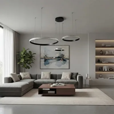 Κρεμαστό φωτιστικό οροφής LED kelvo® DIAMOND 100W 10000lm 180° AC 220-240V IP20 ρυθμιζόμενο λευκό CCT με χειριστήριο από 2700K έως 6000K ντιμαριζόμενο μαύρο ματ 110x110x60cm KLV-101-0243