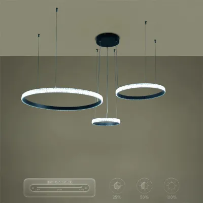 Κρεμαστό φωτιστικό οροφής LED kelvo® DIAMOND 100W 10000lm 180° AC 220-240V IP20 ρυθμιζόμενο λευκό CCT με χειριστήριο από 2700K έως 6000K ντιμαριζόμενο μαύρο ματ 110x110x60cm KLV-101-0243