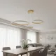 Κρεμαστό φωτιστικό οροφής LED kelvo® DIAMOND 100W 10000lm 180° AC 220-240V IP20 ρυθμιζόμενο λευκό CCT με χειριστήριο από 2700K έως 6000K ντιμμαριζόμενο χρυσό πλατίνα 110x110x60cm