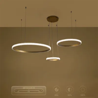 Κρεμαστό φωτιστικό οροφής LED kelvo® DIAMOND 100W 10000lm 180° AC 220-240V IP20 ρυθμιζόμενο λευκό CCT με χειριστήριο από 2700K έως 6000K ντιμμαριζόμενο χρυσό πλατίνα 110x110x60cm
