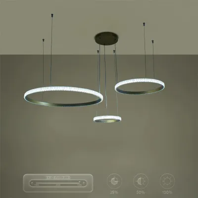 Κρεμαστό φωτιστικό οροφής LED kelvo® DIAMOND 100W 10000lm 180° AC 220-240V IP20 ρυθμιζόμενο λευκό CCT με χειριστήριο από 2700K έως 6000K ντιμμαριζόμενο χρυσό πλατίνα 110x110x60cm