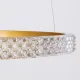 Κρεμαστό φωτιστικό οροφής LED kelvo® DIAMOND 100W 10000lm 180° AC 220-240V IP20 ρυθμιζόμενο λευκό CCT με χειριστήριο από 2700K έως 6000K ντιμμαριζόμενο χρυσό πλατίνα 110x110x60cm