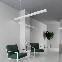 Κρεμαστό γραμμικό φωτιστικό οροφής LED kelvo® ORION 72W 7200lm 120° AC 220-240V IP20 ρυθμιζόμενο λευκό CCT με χειριστήριο από 2700K έως 6000K ντιμμαριζόμενο λευκό ματ 120x5x7.5cm