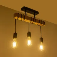 Vintage τρίφωτο φωτιστικό οροφής LUCITA με ντουί 3 x E27 AC 220-240V IP20 μαύρο και μπεζ 50x7x50cm