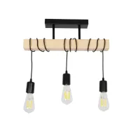 Vintage τρίφωτο φωτιστικό οροφής LUCITA με ντουί 3 x E27 AC 220-240V IP20 μαύρο και μπεζ 50x7x50cm