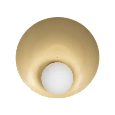 Επιτοίχια απλίκα kelvo® PLATO μονόφωτη με ντουί E14 AC 220-240V IP20 χρυσό & λευκό 40x15x38cm