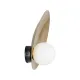 Επιτοίχια απλίκα kelvo® PLATO μονόφωτη με ντουί E14 AC 220-240V IP20 χρυσό & λευκό 40x15x38cm