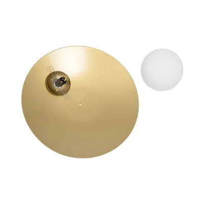 Επιτοίχια απλίκα kelvo® PLATO μονόφωτη με ντουί E14 AC 220-240V IP20 χρυσό & λευκό 40x15x38cm