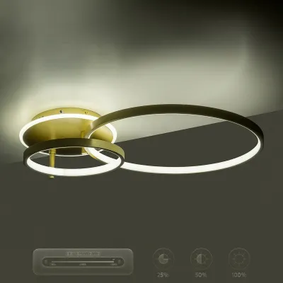 Μοντέρνο τρίφωτο φωτιστικό οροφής NEMESIS LED 67W 7573lm 360° AC 220-240V IP20 ρυθμιζόμενο λευκό CCT με χειριστήριο χρυσό βούρτσας 84x45x13cm Μοντέρνο τρίφωτο φωτιστικό οροφής NEMESIS LED 67W 7573lm 360° AC 220-240V IP20 ρυθμιζόμενο λευκό CCT με χειριστήριο χρυσό βούρτσας 84x45x13cm