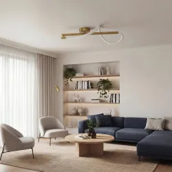 Φωτιστικό οροφής kelvo® GLOW LED 24W 2400lm 360° AC 220-240V IP20 ρυθμιζόμενο λευκό CCT 2700K/4500K/6000K με On/Off χρυσό πλατίνα 30x15x70cm