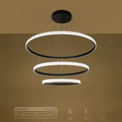 Κρεμαστό φωτιστικό οροφής LED kelvo® DIAMOND 120W 12000lm 180° AC 220-240V IP20 ρυθμιζόμενο λευκό CCT με χειριστήριο από 2700K έως 6000K ντιμμαριζόμενο μαύρο ματ 80x80x80cm