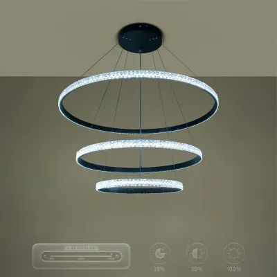 Κρεμαστό φωτιστικό οροφής LED kelvo® DIAMOND 120W 12000lm 180° AC 220-240V IP20 ρυθμιζόμενο λευκό CCT με χειριστήριο από 2700K έως 6000K ντιμμαριζόμενο μαύρο ματ 80x80x80cm