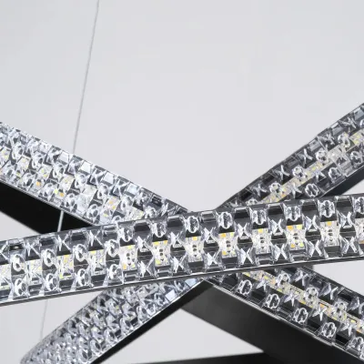 Κρεμαστό φωτιστικό οροφής LED kelvo® DIAMOND 120W 12000lm 180° AC 220-240V IP20 ρυθμιζόμενο λευκό CCT με χειριστήριο από 2700K έως 6000K ντιμμαριζόμενο μαύρο ματ 80x80x80cm