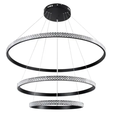 Κρεμαστό φωτιστικό οροφής LED kelvo® DIAMOND 120W 12000lm 180° AC 220-240V IP20 ρυθμιζόμενο λευκό CCT με χειριστήριο από 2700K έως 6000K ντιμμαριζόμενο μαύρο ματ 80x80x80cm