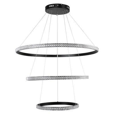 Κρεμαστό φωτιστικό οροφής LED kelvo® DIAMOND 120W 12000lm 180° AC 220-240V IP20 ρυθμιζόμενο λευκό CCT με χειριστήριο από 2700K έως 6000K ντιμμαριζόμενο μαύρο ματ 80x80x80cm