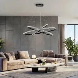 Κρεμαστό φωτιστικό οροφής LED kelvo® DIAMOND 150W 15000lm 180° AC 220-240V IP20 ρυθμιζόμενο λευκό CCT με χειριστήριο από 2700K έως 6000K ντιμμάριζομαι μαύρο ματ 100x100x100cm