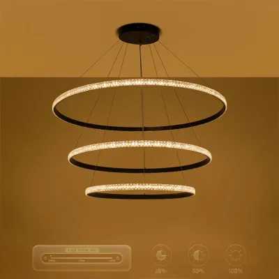 Κρεμαστό φωτιστικό οροφής LED kelvo® DIAMOND 150W 15000lm 180° AC 220-240V IP20 ρυθμιζόμενο λευκό CCT με χειριστήριο από 2700K έως 6000K ντιμμάριζομαι μαύρο ματ 100x100x100cm