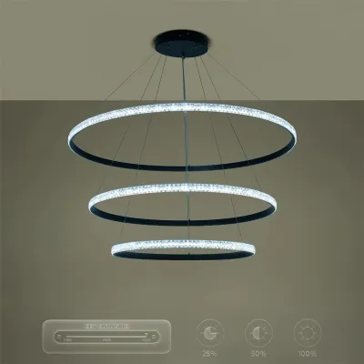 Κρεμαστό φωτιστικό οροφής LED kelvo® DIAMOND 150W 15000lm 180° AC 220-240V IP20 ρυθμιζόμενο λευκό CCT με χειριστήριο από 2700K έως 6000K ντιμμάριζομαι μαύρο ματ 100x100x100cm