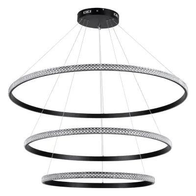 Κρεμαστό φωτιστικό οροφής LED kelvo® DIAMOND 150W 15000lm 180° AC 220-240V IP20 ρυθμιζόμενο λευκό CCT με χειριστήριο από 2700K έως 6000K ντιμμάριζομαι μαύρο ματ 100x100x100cm