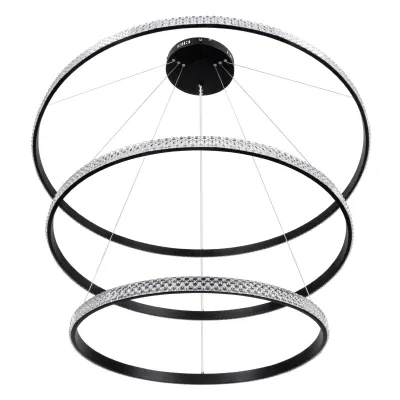 Κρεμαστό φωτιστικό οροφής LED kelvo® DIAMOND 150W 15000lm 180° AC 220-240V IP20 ρυθμιζόμενο λευκό CCT με χειριστήριο από 2700K έως 6000K ντιμμάριζομαι μαύρο ματ 100x100x100cm
