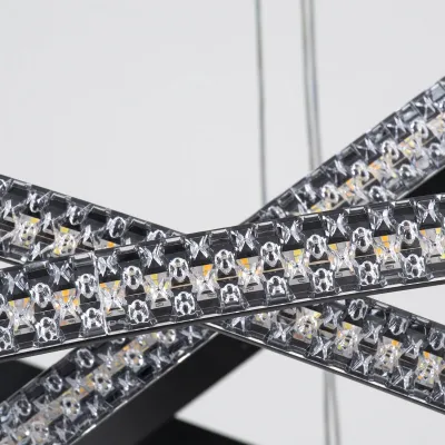 Κρεμαστό φωτιστικό οροφής LED kelvo® DIAMOND 150W 15000lm 180° AC 220-240V IP20 ρυθμιζόμενο λευκό CCT με χειριστήριο από 2700K έως 6000K ντιμμάριζομαι μαύρο ματ 100x100x100cm