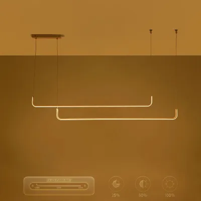 Κρεμαστό φωτιστικό οροφής LED kelvo® LINARIA 72W 7200lm 180° AC 220-240V IP20 ρυθμιζόμενο λευκό CCT με χειριστήριο από 2700K έως 6000K ντιμμαριζόμενο λευκό ματ 130x4x25cm