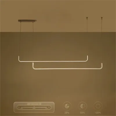 Κρεμαστό φωτιστικό οροφής LED kelvo® LINARIA 72W 7200lm 180° AC 220-240V IP20 ρυθμιζόμενο λευκό CCT με χειριστήριο από 2700K έως 6000K ντιμμαριζόμενο λευκό ματ 130x4x25cm