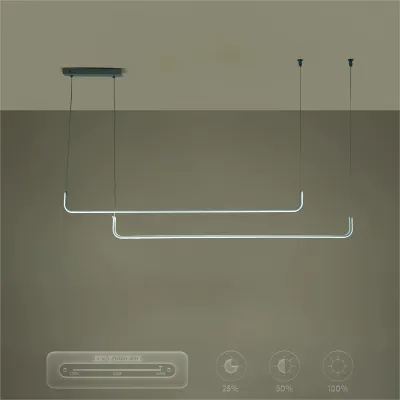 Κρεμαστό φωτιστικό οροφής LED kelvo® LINARIA 72W 7200lm 180° AC 220-240V IP20 ρυθμιζόμενο λευκό CCT με χειριστήριο από 2700K έως 6000K ντιμμαριζόμενο λευκό ματ 130x4x25cm
