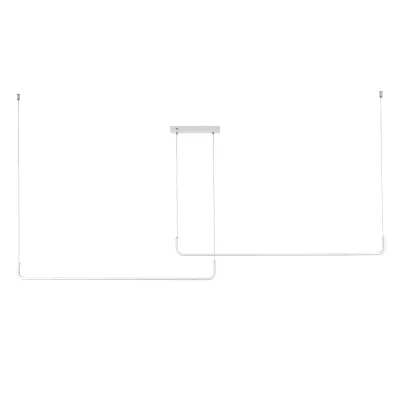 Κρεμαστό φωτιστικό οροφής LED kelvo® LINARIA 72W 7200lm 180° AC 220-240V IP20 ρυθμιζόμενο λευκό CCT με χειριστήριο από 2700K έως 6000K ντιμμαριζόμενο λευκό ματ 130x4x25cm