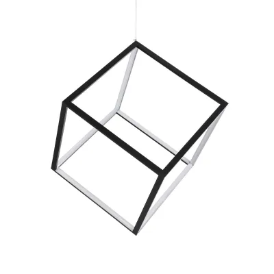 Κρεμαστό φωτιστικό οροφής LED kelvo® KIBOO 36W 3600lm 360° AC 220-240V IP20 ρυθμιζόμενο λευκό CCT με χειριστήριο από 2700K έως 6000K ντιμμαριζόμενο μαύρο ματ 40x40x40cm