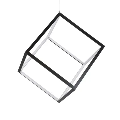 Κρεμαστό φωτιστικό οροφής LED kelvo® KIBOO 36W 3600lm 360° AC 220-240V IP20 ρυθμιζόμενο λευκό CCT με χειριστήριο από 2700K έως 6000K ντιμμαριζόμενο μαύρο ματ 40x40x40cm