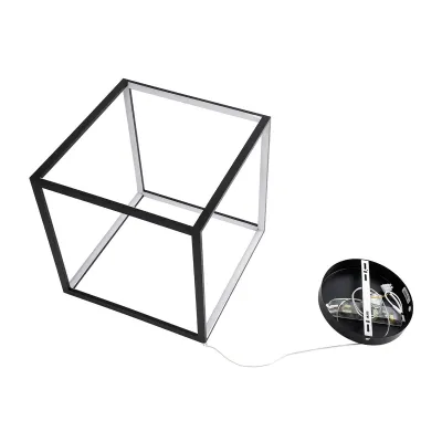 Κρεμαστό φωτιστικό οροφής LED kelvo® KIBOO 36W 3600lm 360° AC 220-240V IP20 ρυθμιζόμενο λευκό CCT με χειριστήριο από 2700K έως 6000K ντιμμαριζόμενο μαύρο ματ 40x40x40cm