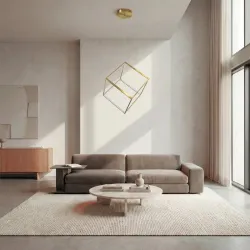 Κρεμαστό φωτιστικό οροφής LED kelvo® KIBOO 36W 3600lm 360° AC 220-240V IP20 ρυθμιζόμενο λευκό CCT με χειριστήριο από 2700K έως 6000K ντιμμαριζόμενο χρυσό 40x40x40cm
