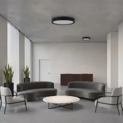 Φωτιστικό οροφής kelvo® BARCHETTA LED 72W 7200lm 120° AC 220-240V IP20 ρυθμιζόμενο λευκό CCT με χειριστήριο από 2700K έως 6000K ντιμμάριζομενο μαύρο ματ 48x48x8.2cm